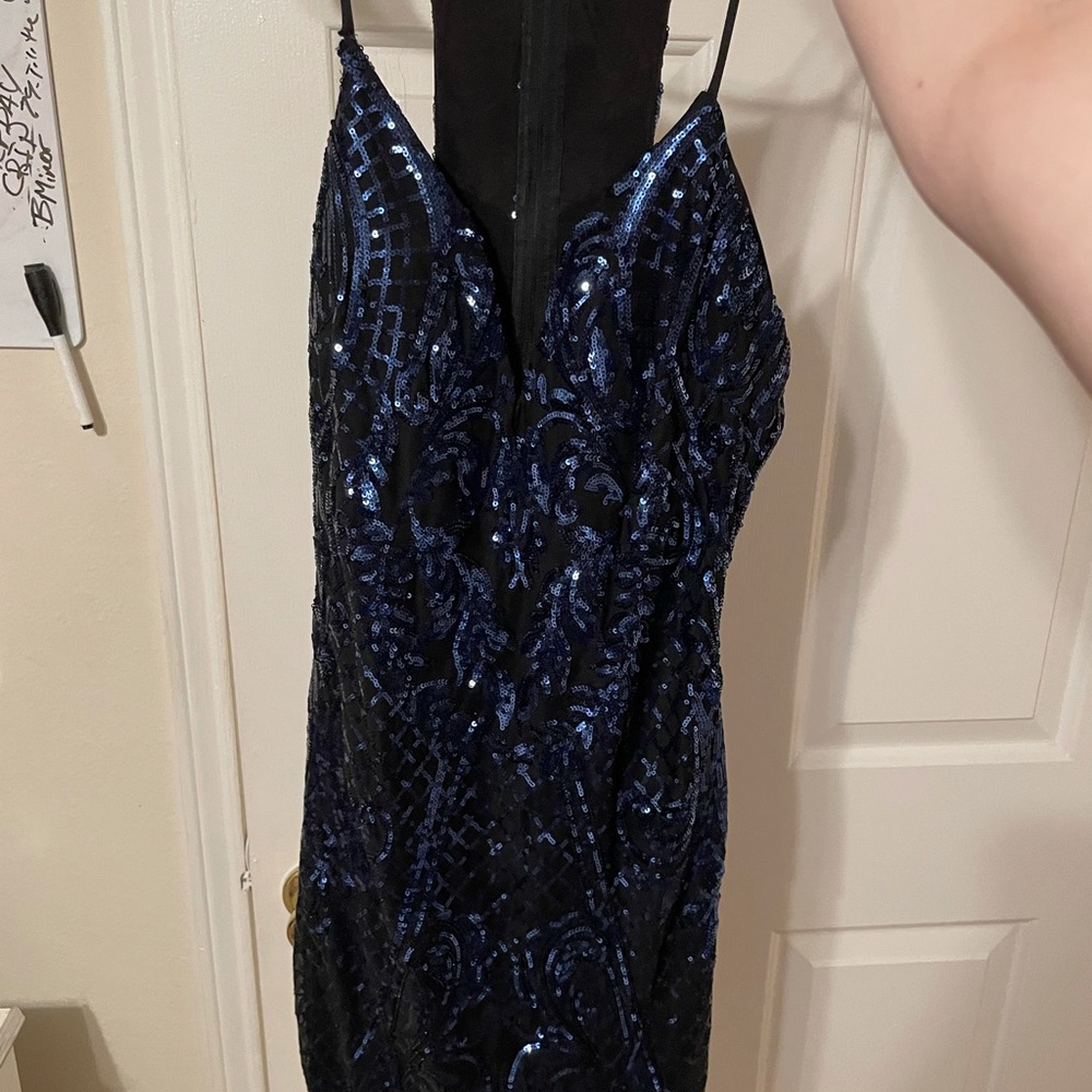 Windsor v neck blue dress